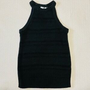 GAP Black Knit Halter Neck Tank Top Textured Sleeveless Sweater XS